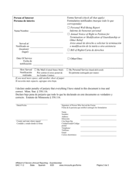 Form GAC11.2 Affidavit of Service (Annual Reporting - Guardianship) - Minnesota (English/Spanish), Page 3