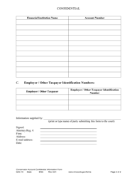 Form GAC15 Conservatorship Account Confidential Information Form - Minnesota, Page 2