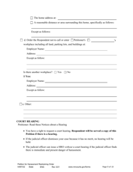 Form HAR102 Petition for Harassment Restraining Order - Minnesota, Page 9