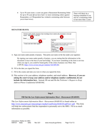 Instructions - Applying for a Harassment Restraining Order - Minnesota, Page 10