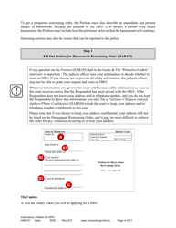 Instructions - Applying for a Harassment Restraining Order - Minnesota, Page 4