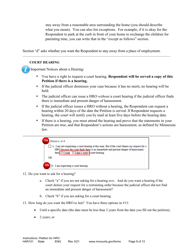 Instructions - Applying for a Harassment Restraining Order - Minnesota, Page 9