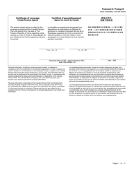 Form CPT171 Certificate of Coverage Under the Canada Pension Plan Pursuant to Article 5 Subparagraph (B) and Articles 6 and 9 of the Social Security Agreement Between Canada and the People&#039;s Republic of China - Canada (English/Chinese/French), Page 2