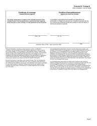 Form CPT60 Certificate of Coverage Under the Canada Pension Plan Pursuant to Article VI of the Convention on Social Security Between Canada and Luxembourg - Canada (English/French), Page 2