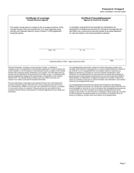 Form CPT56 Certificate of Coverage Under the Canada Pension Plan Pursuant to Article V of the Agreement on Social Security Between Canada and the United States - Canada (English/French), Page 2