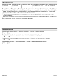 Form 0055E Entrepreneurship Learning Stream Eligibility Checklist - Ontario, Canada, Page 2