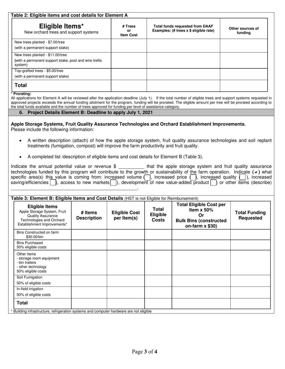Apple Industry Development Program Application - New Brunswick, Canada, Page 3