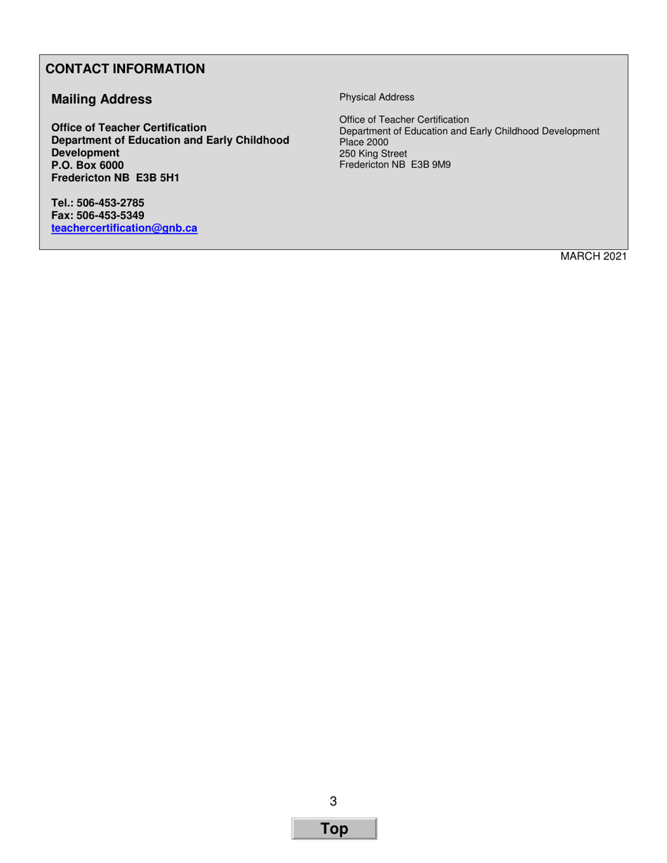 Form J Course Approval Form for a Level 6 Certificate - New Brunswick, Canada, Page 3