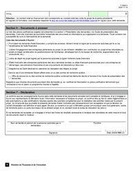 Forme F-0064-2 Volet 2 Formulaire De Demande D&#039;aide Financiere - Programme Innovation Soutien Aux Projets D&#039;innovation En Intelligence Artificielle - Quebec, Canada (French), Page 6
