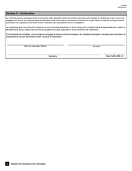 Forme F-0096 Volet 1 Formulaire De Demande D&#039;aide Financiere - Appel De Projets D&#039;innovation En Technologies Quantiques - Quebec, Canada (French), Page 3