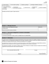 Forme F-0095 Volet 2 Formulaire De Demande D&#039;aide Financiere - Appel De Projets D&#039;innovation En Technologies Quantiques - Quebec, Canada (French), Page 2