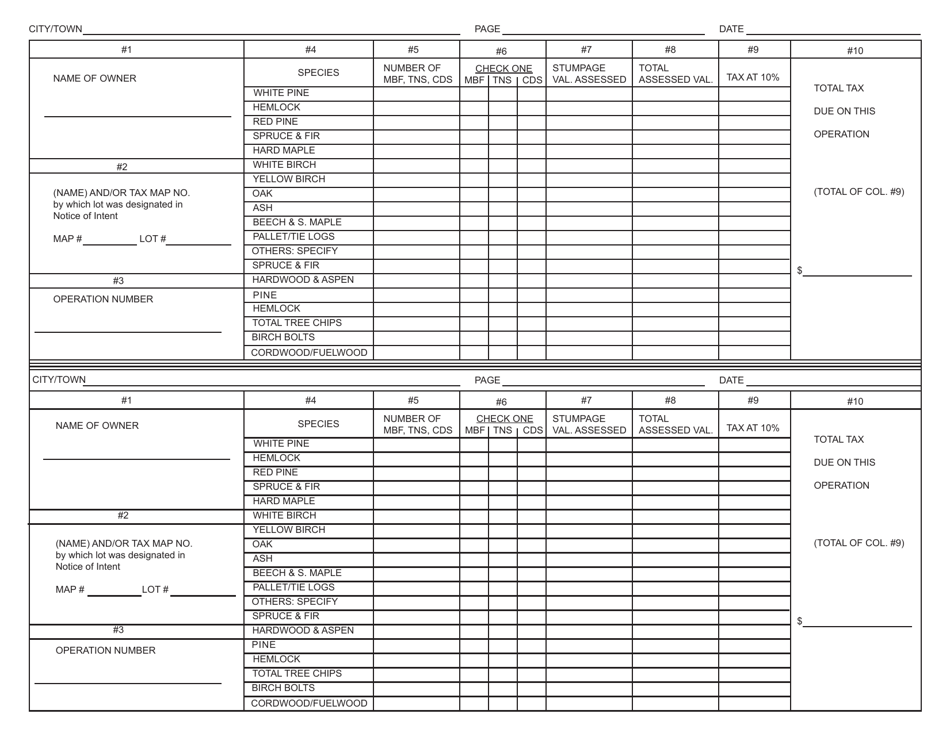 Form PA-9 Certification of Yield Taxes Assessed - New Hampshire, Page 3