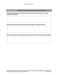 Recycling and Illegal Dumping Grant Application Form - New Mexico, Page 12