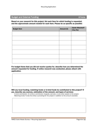 Recycling and Illegal Dumping Grant Application Form - New Mexico, Page 13