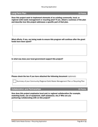 Recycling and Illegal Dumping Grant Application Form - New Mexico, Page 17