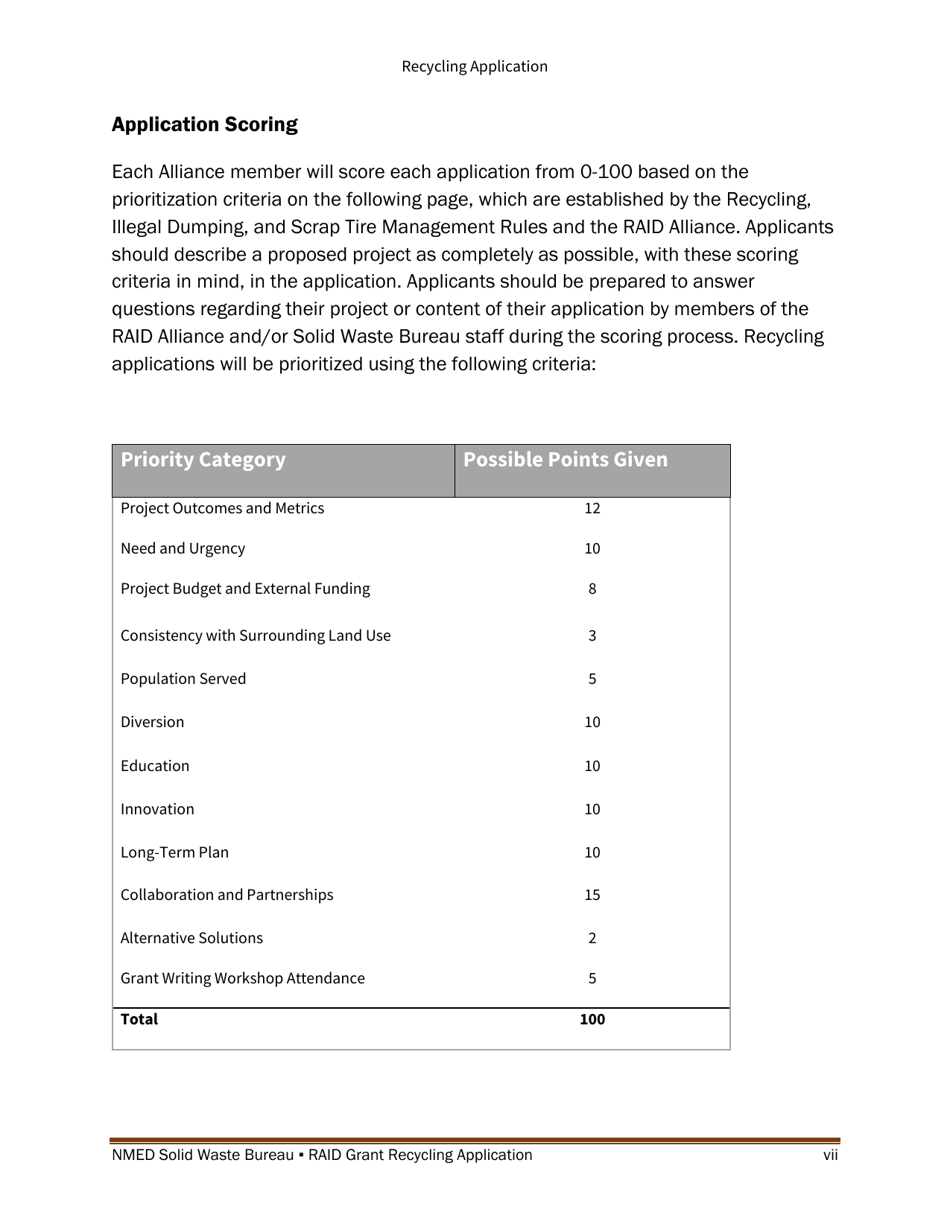 Recycling and Illegal Dumping Grant Application Form - New Mexico, Page 7