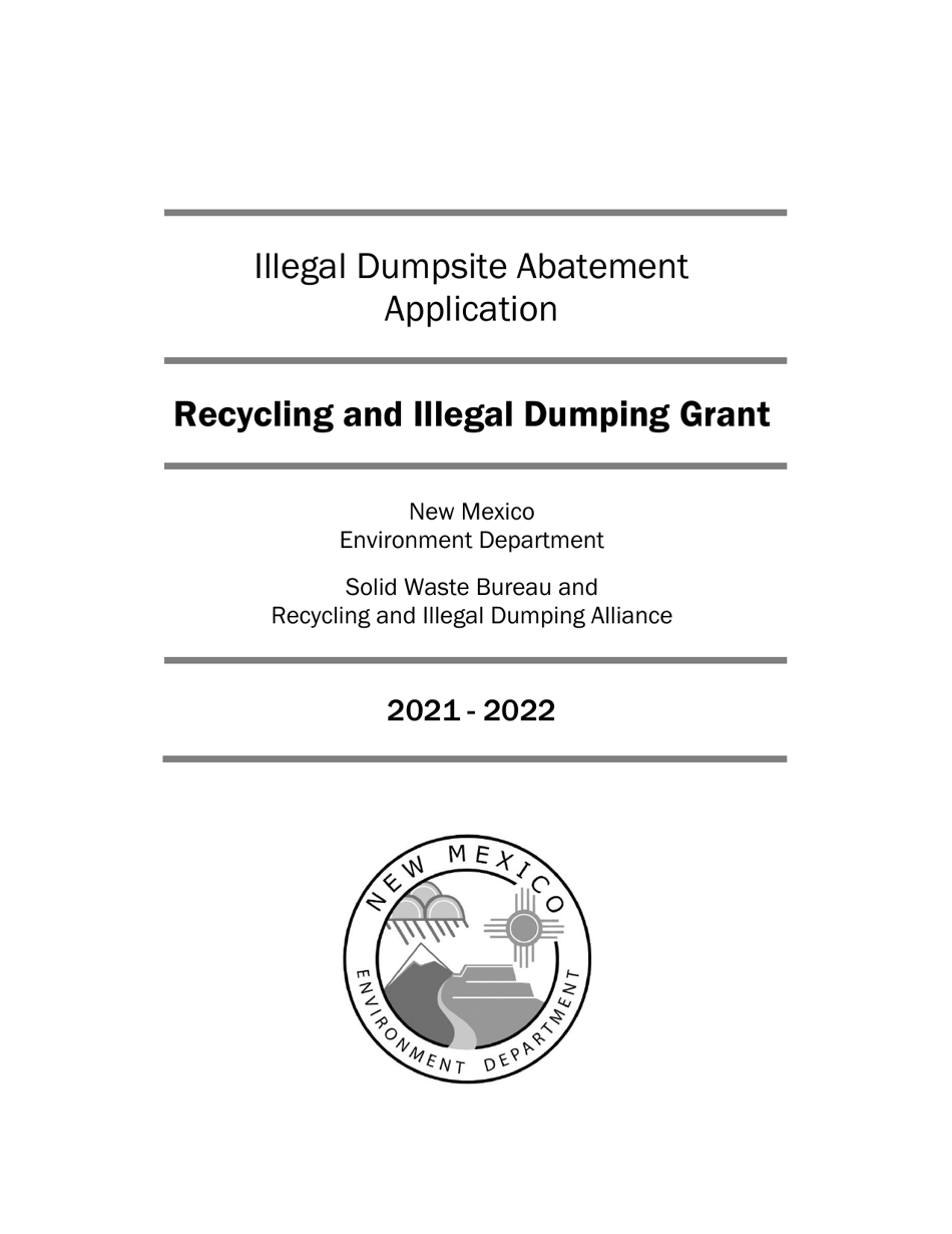 2022 New Mexico Illegal Dumpsite Abatement Application Download