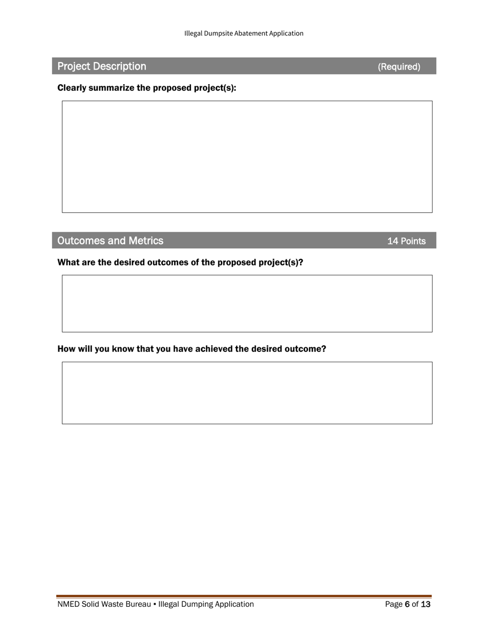 Illegal Dumpsite Abatement Application - New Mexico, Page 15