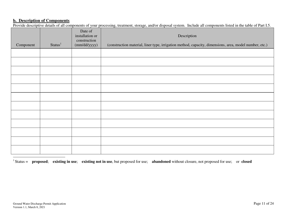 Ground Water Discharge Permit Application - New Mexico, Page 11