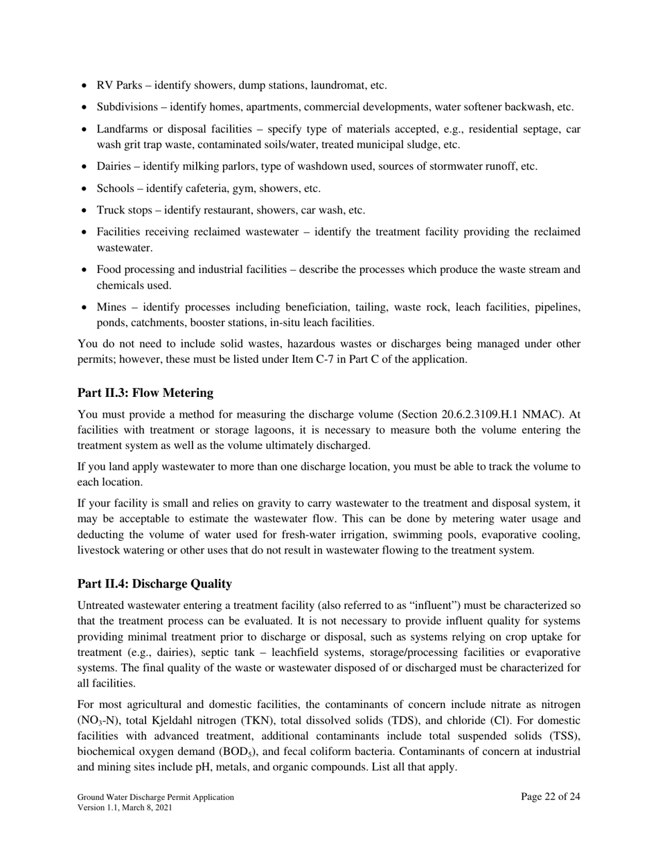 Ground Water Discharge Permit Application - New Mexico, Page 22