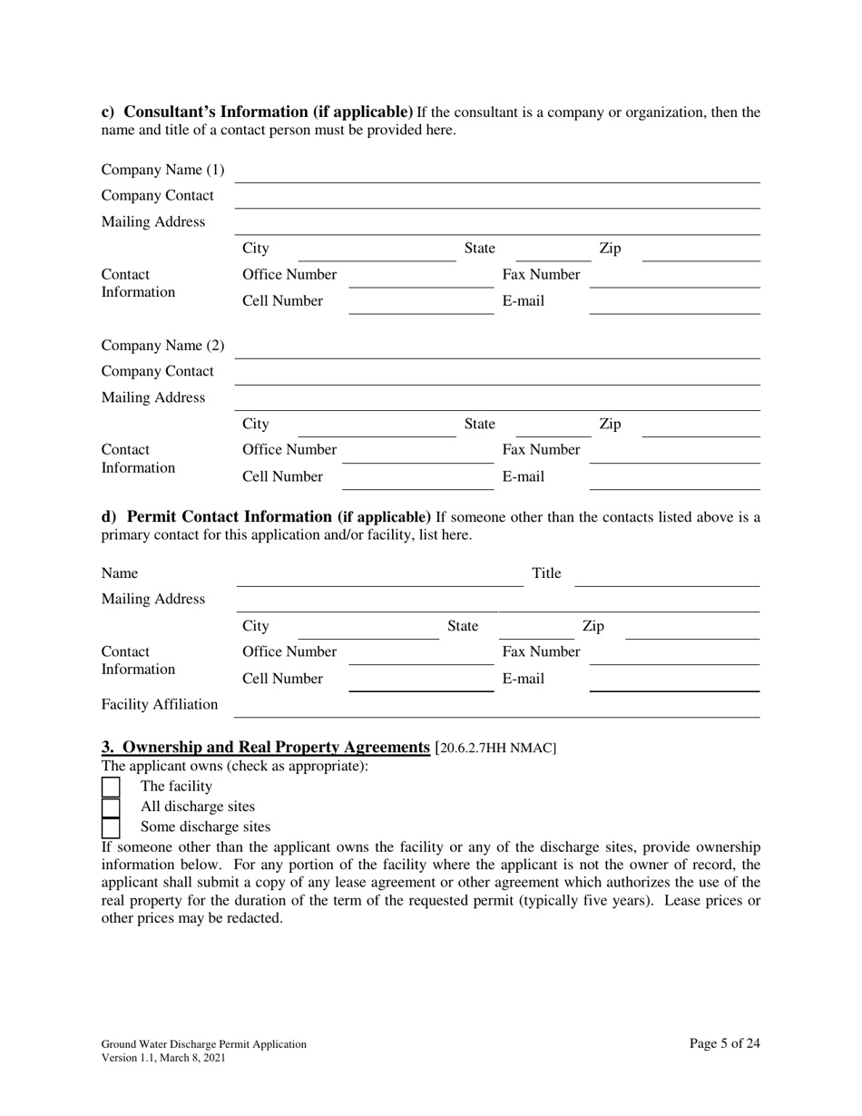 Ground Water Discharge Permit Application - New Mexico, Page 5