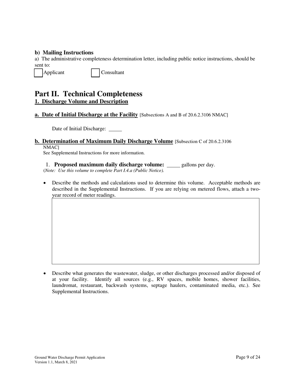 Ground Water Discharge Permit Application - New Mexico, Page 9