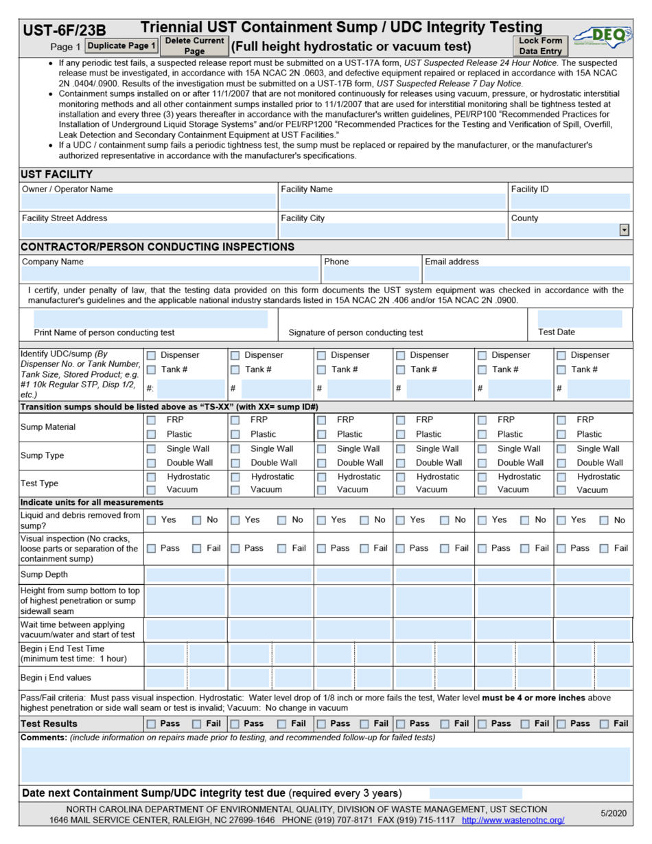 Form UST-6F/23B Download Fillable PDF or Fill Online Triennial Ust ...