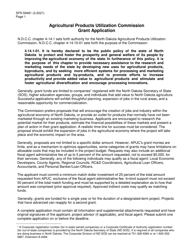Form SFN59481 Agricultural Products Utilization Commission Grant Application - North Dakota