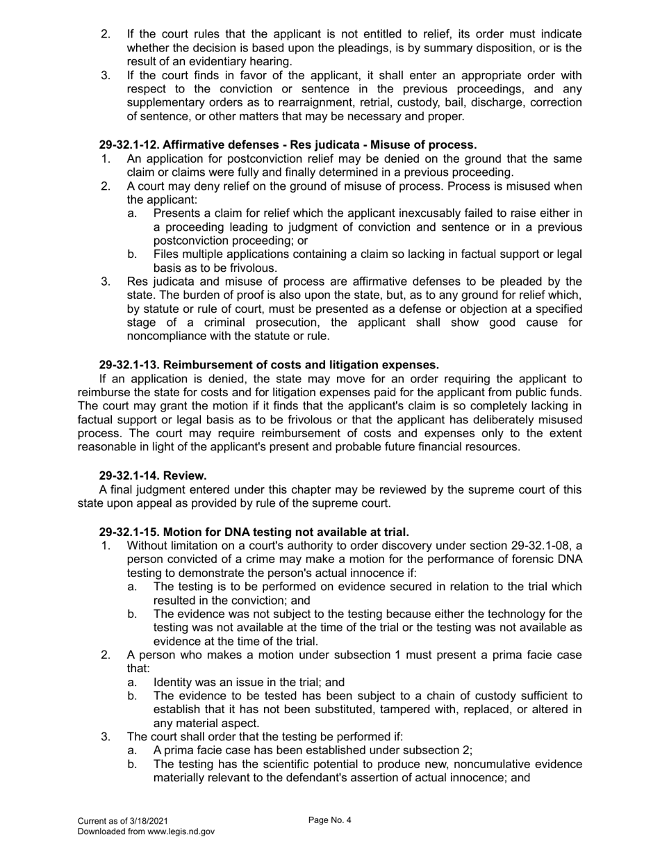 Petition for Post-conviction Relief - North Dakota, Page 11