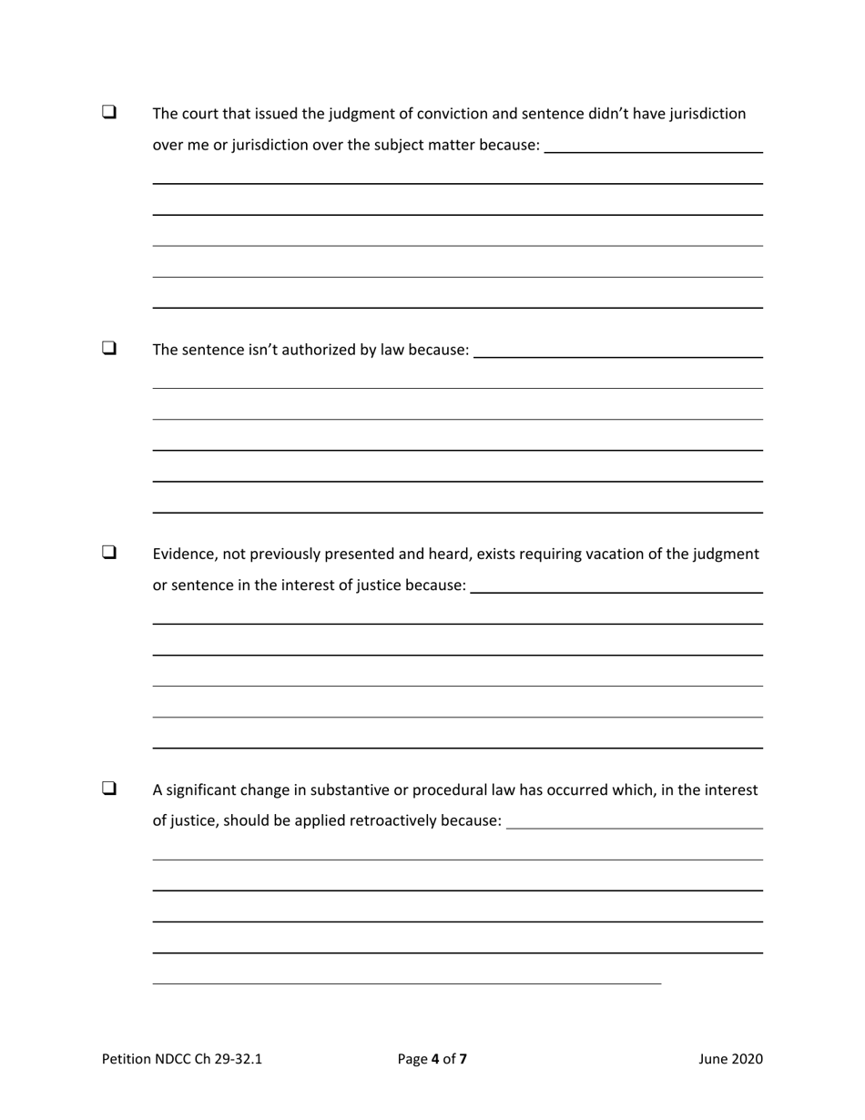 Petition for Post-conviction Relief - North Dakota, Page 4
