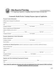 Community Health Worker Training Program Approval Application - Ohio, Page 2