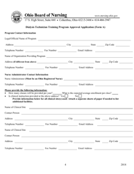 Form A Dialysis Technician Training Program Approval Application - Ohio, Page 5