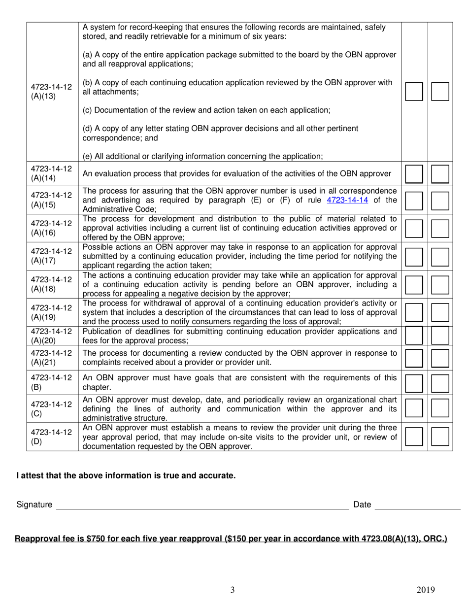 Obn Approver Re-approval Application - Ohio, Page 3