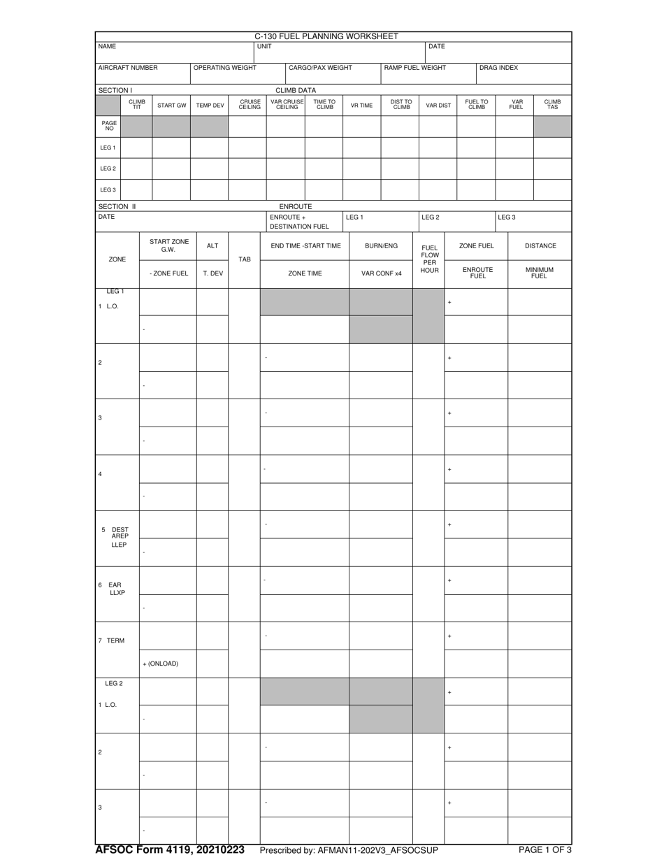 AFSOC Form 4119 - Fill Out, Sign Online and Download Printable PDF ...