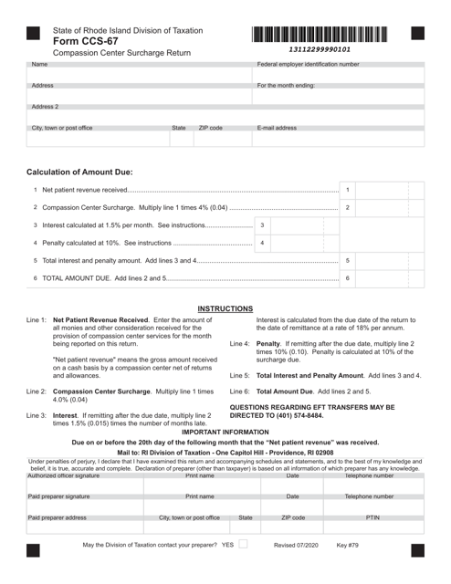 Form CCS-67  Printable Pdf
