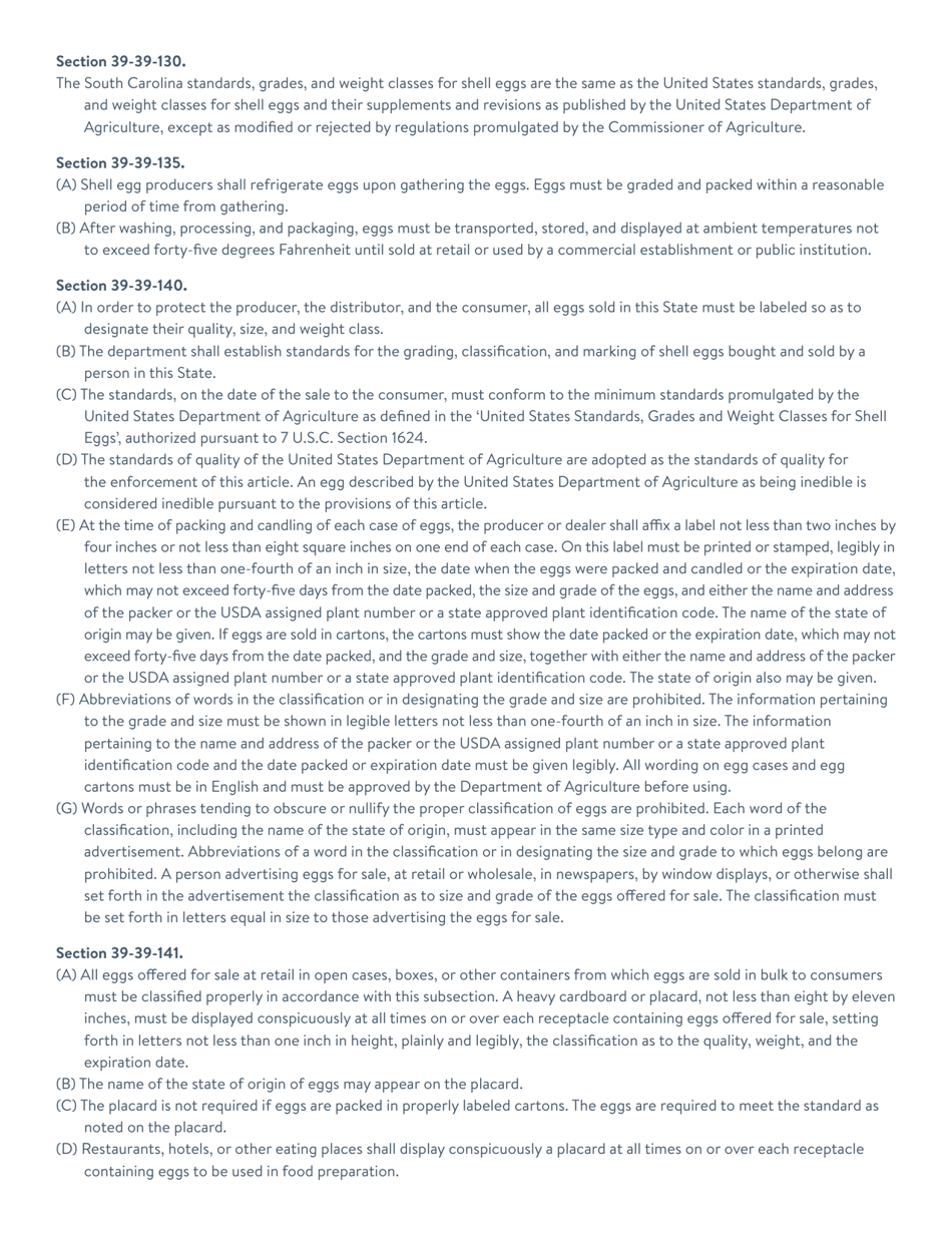 CPD Form 485 Application for South Carolina Egg License - South Carolina, Page 3