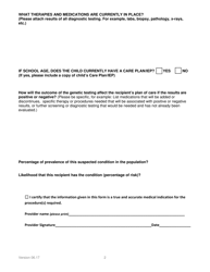 Genetic Testing Prior Authorization Request Form - South Dakota, Page 2