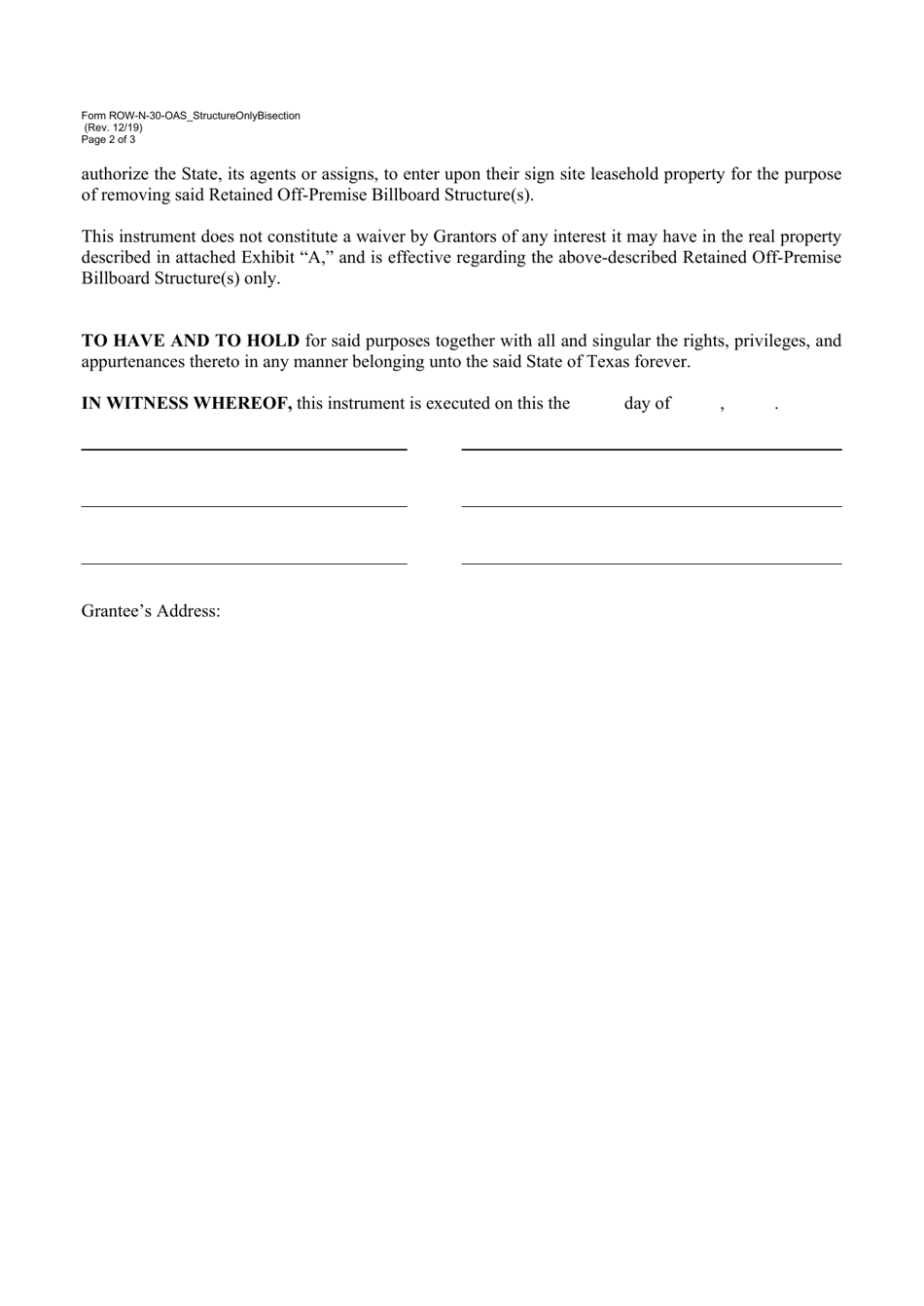 Form ROW-N-30-OAS_STRUCTUREONLYBISECTION - Fill Out, Sign Online and ...