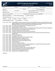 Document preview: Form ROW-U-BILLCHKDIST Utility Payment/Billing Checklist - Texas