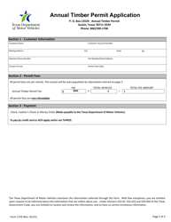 Form 1756 Annual Timber Permit Application - Texas, Page 2