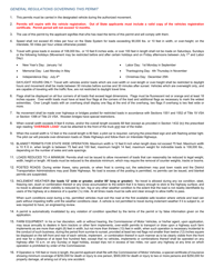 Form CVO-122 Blanket Permit Application for Overweight and Over-dimension Vehicles - Vermont, Page 2