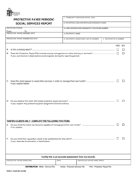 Document preview: DSHS Form 01-110A Protective Payee Periodic Social Services Report - Washington