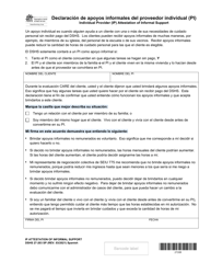Document preview: DSHS Formulario 27-203 Declaracion De Apoyos Informales Del Proveedor Individual (Pi) - Washington (Spanish)