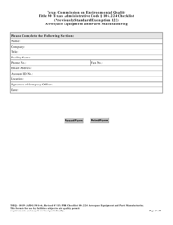Form TCEQ-10119 Title 30 Texas Administrative Code 106.224 Checklist - Aerospace Equipment and Parts Manufacturing - Texas, Page 3