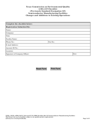 Form TCEQ-10120 Title 30 Texas Administrative Code 106.225 Checklist - Semiconductor Manufacturing Facilities Changes and Additions to Existing Operations - Texas, Page 3