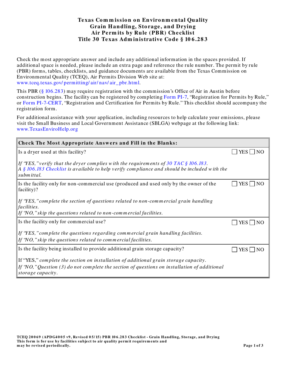 Form TCEQ-20069 - Fill Out, Sign Online and Download Fillable PDF ...