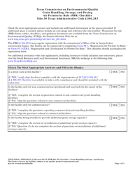 Form TCEQ-20069 Grain Handling, Storage, and Drying Air Permits by Rule (Pbr) Checklist - Texas