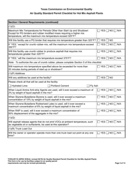 Form TCEQ-20110 Air Quality Standard Permit Checklist for Hot Mix Asphalt Plants - Texas, Page 5