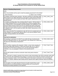 Form TCEQ-20110 Air Quality Standard Permit Checklist for Hot Mix Asphalt Plants - Texas, Page 9