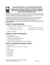 Document preview: Form TCEQ-20195A Texas Low Emission Diesel (Txled) Producer Alternative Emission Reduction Plan (Aerp) Quarterly Reporting Form - Texas